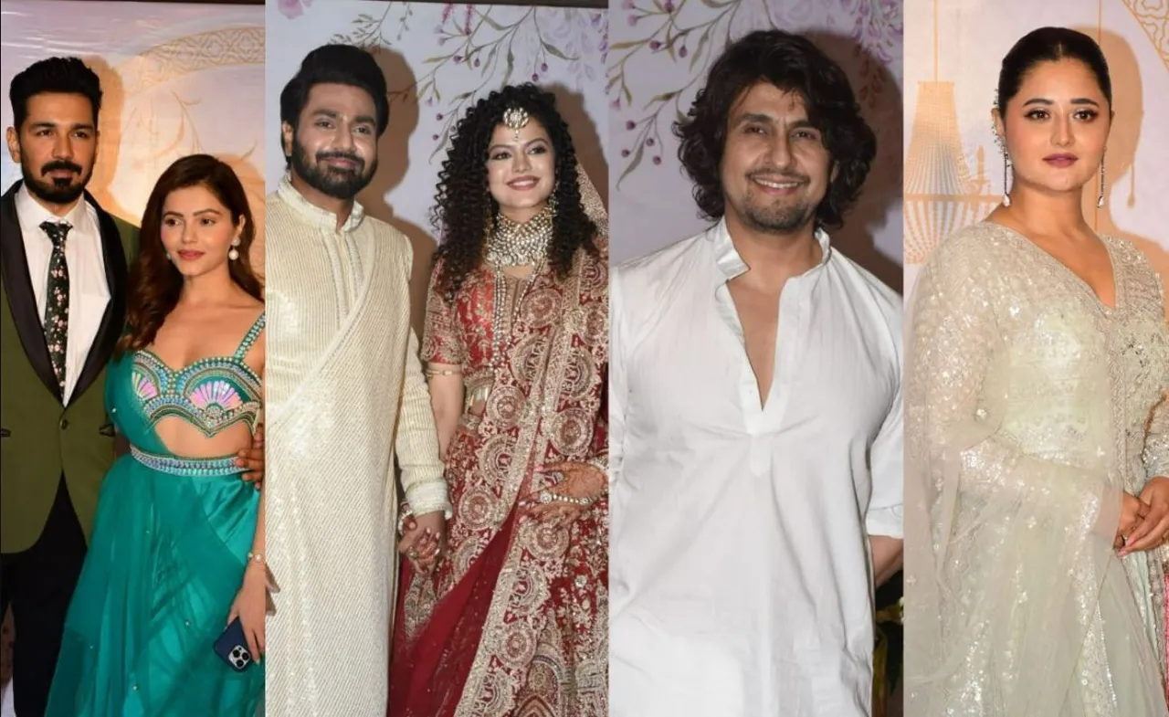 Palak Muchhal ties the knot with Mithoon Sharma; Sonu Nigam, Smriti Mandhana, Rubina Dilaik grace reception. See all photos