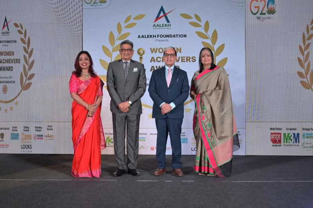 L-R Dr. Rennie Joy Founder & Director Aalekh Foundation, Justice R M Lodha, Justice (Retd) AK Sikri, Ms Sushma Singhvi Founder Gunjan Foundation