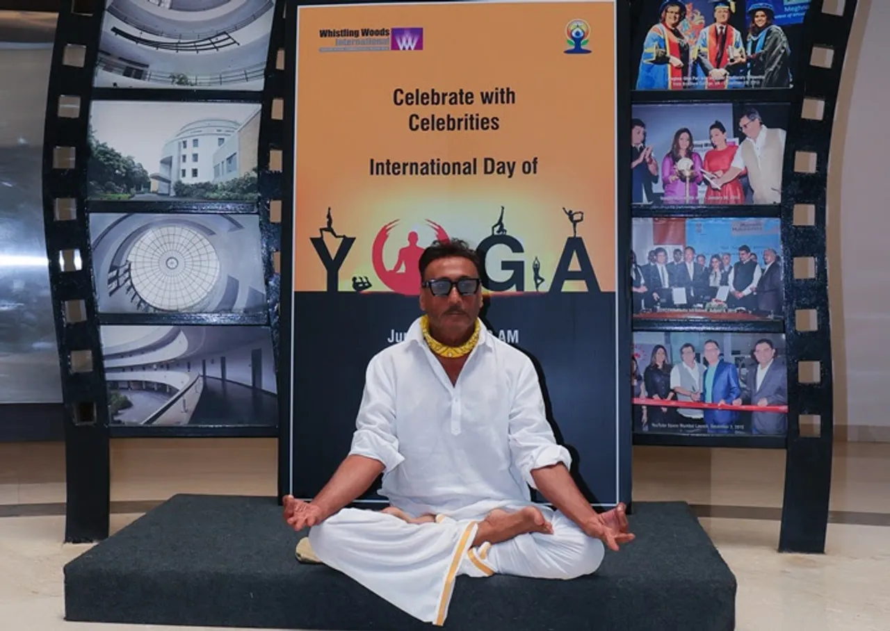 Jackie Shroff Performed Ashtanga Yoga Poses on International Yoga Day held at Whistling Woods International