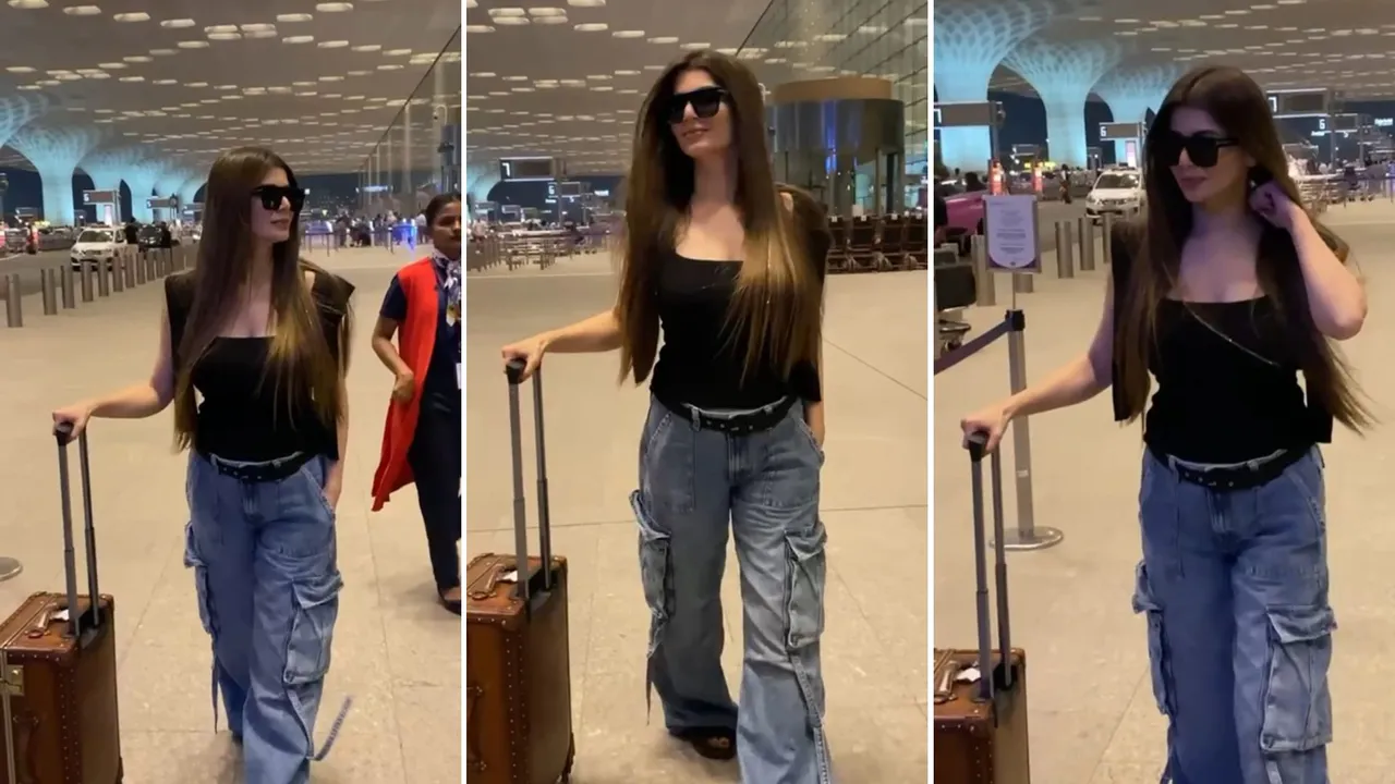 Kainaat Arora's Airport Look: Black Glamour Sends Netizens into Frenzy