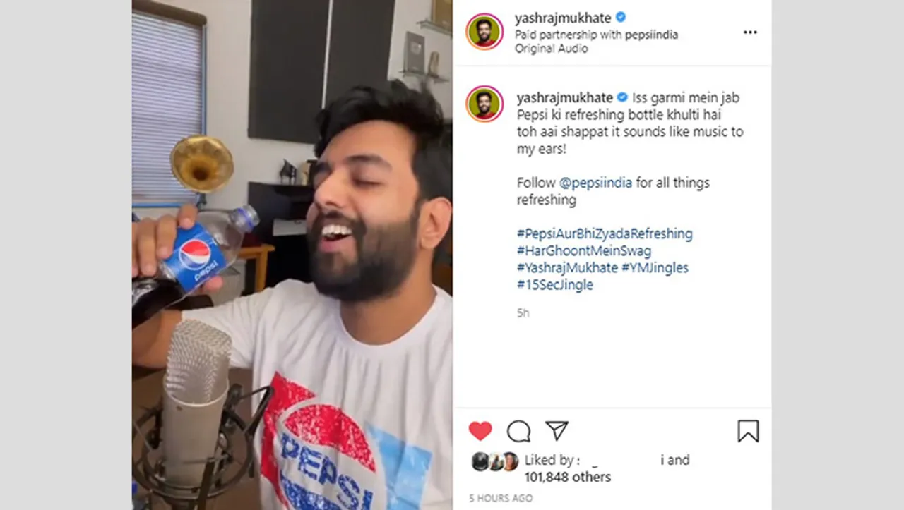 Yashraj Mukhate creates new tune for Pepsi