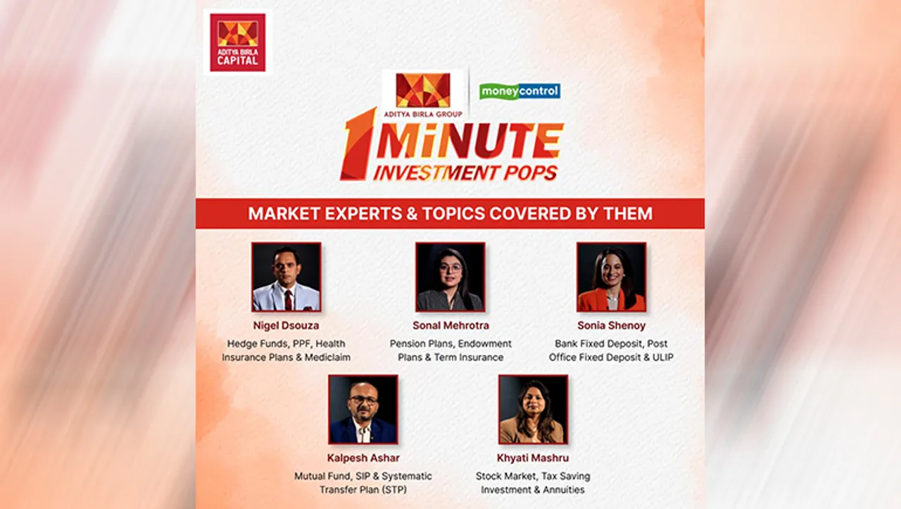 Moneycontrol, Aditya Birla Group partner to educate young investors through '1 Minute Investment Pops' video series