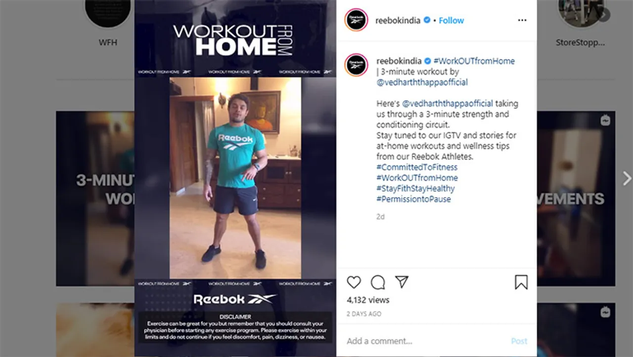 Reebok India launches #WorkOUTfromHome video series with brand ambassadors and certified trainers