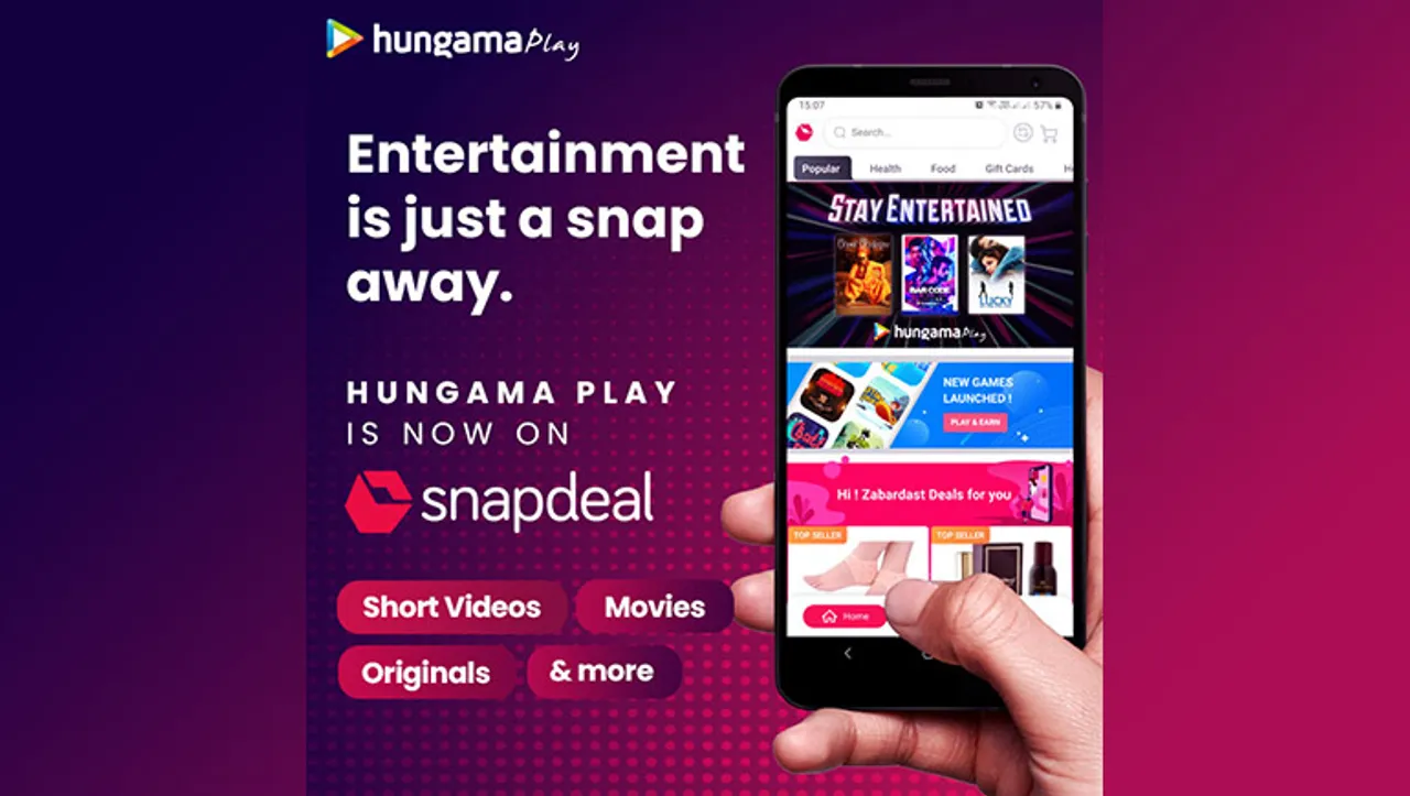 Snapdeal partners with Hungama Play to offer video streaming service to users