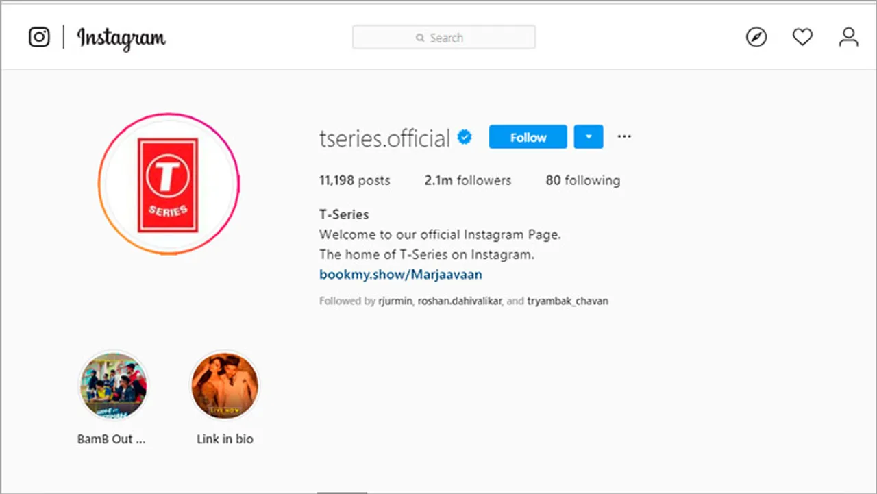 After becoming world's most-watched YouTube channel, music label T-Series intends to repeat success on Instagram