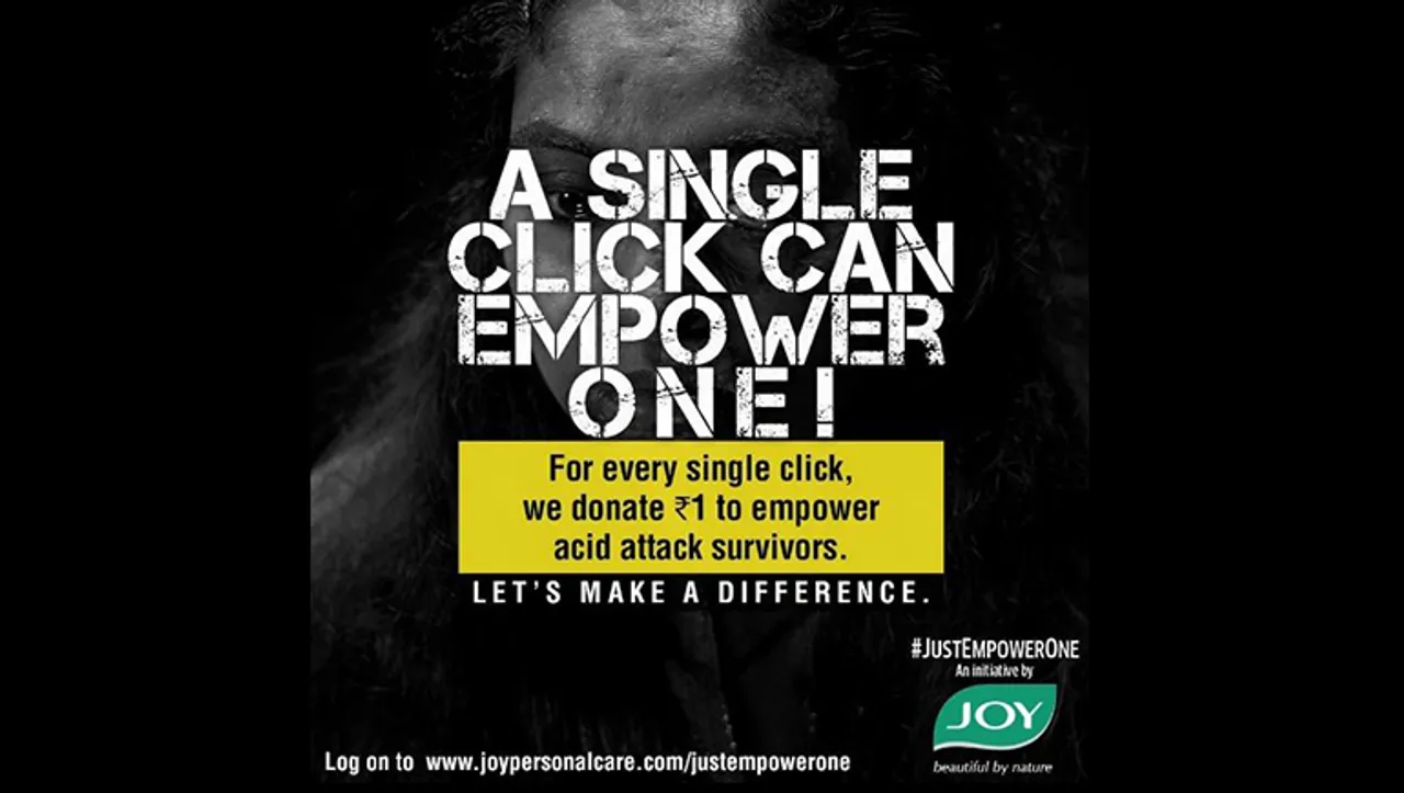 Joy Personal Care's #JustEmpowerOne campaign aims to help acid attack survivors