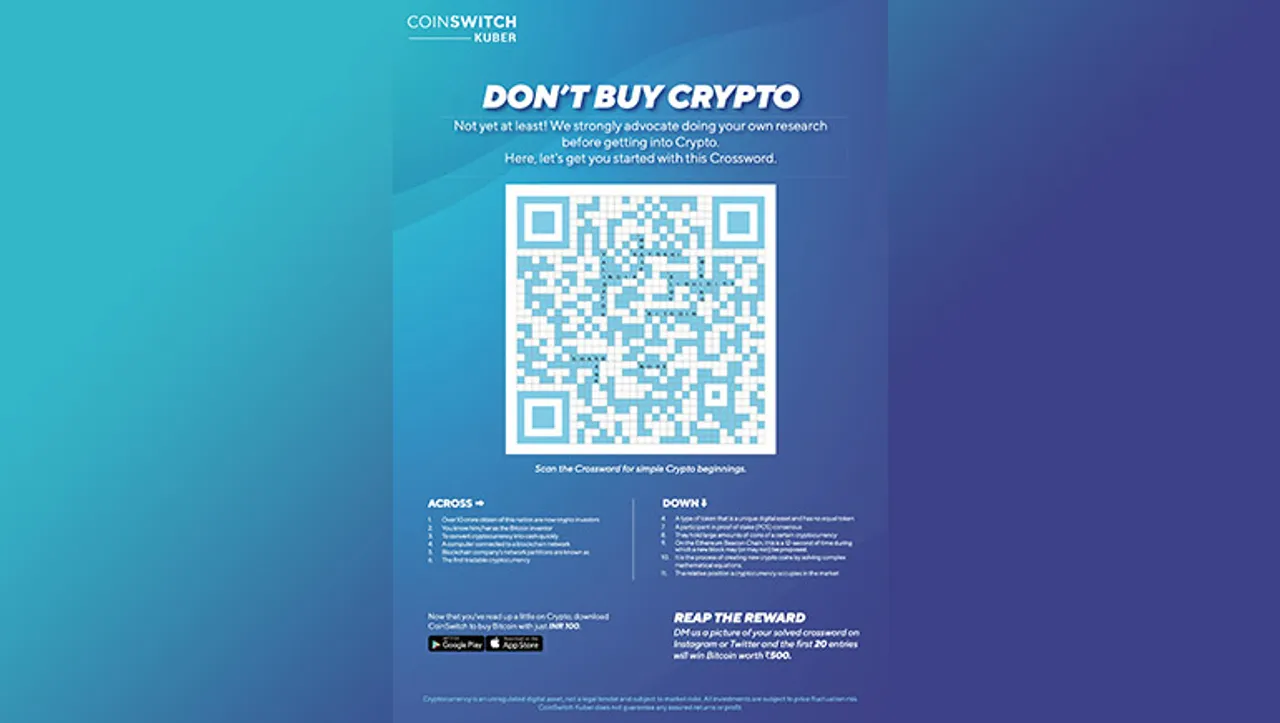 CoinSwitch Kuber's interactive 'Crossword' in newspaper aims to raise crypto awareness