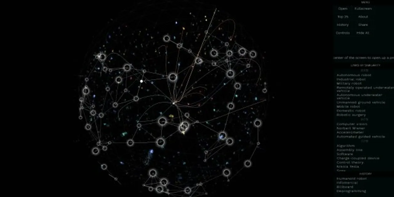 Explore Wikiverse, a cosmic web of knowledge