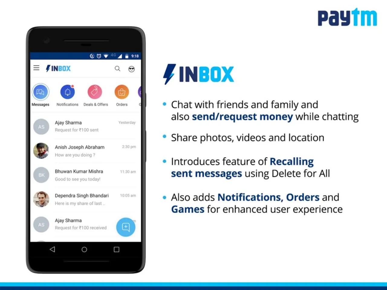 Paytm introduces in-app messaging feature 'Inbox'