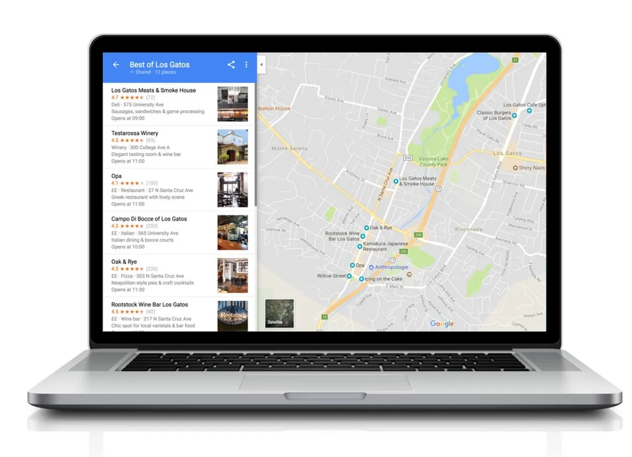 Google Maps allows creating and sharing lists from desktop