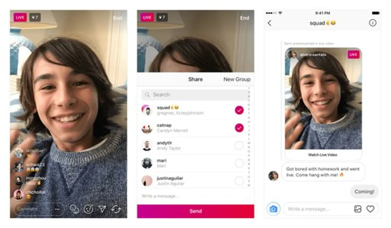 Instagram lets you share live videos via direct messages