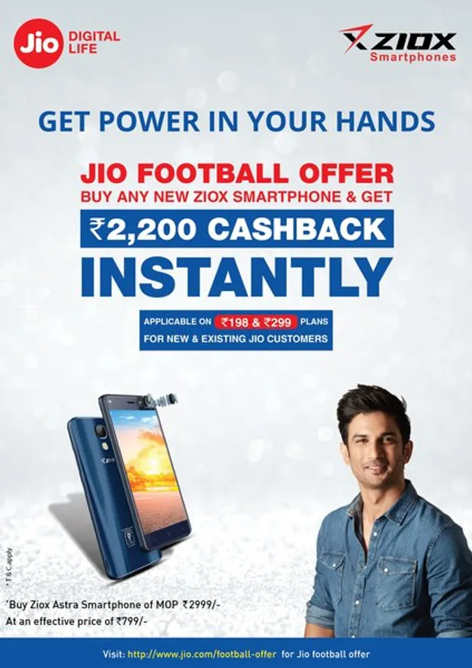 RJio offers instant cashback of Rs 2,200 on all Ziox 4G smartphones