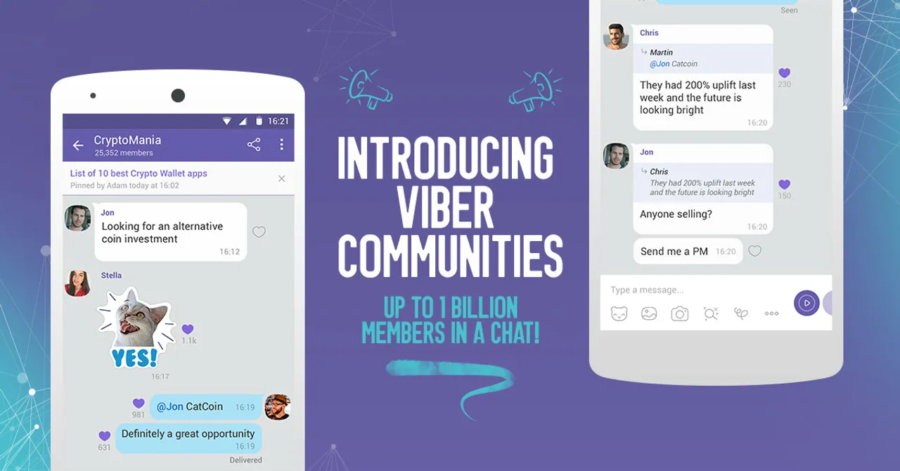 Viber launches Viber Communities, a chat space with unlimited members