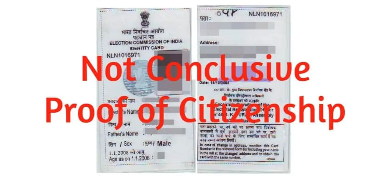 Voter ID is not Conclusive Proof of Citizenship