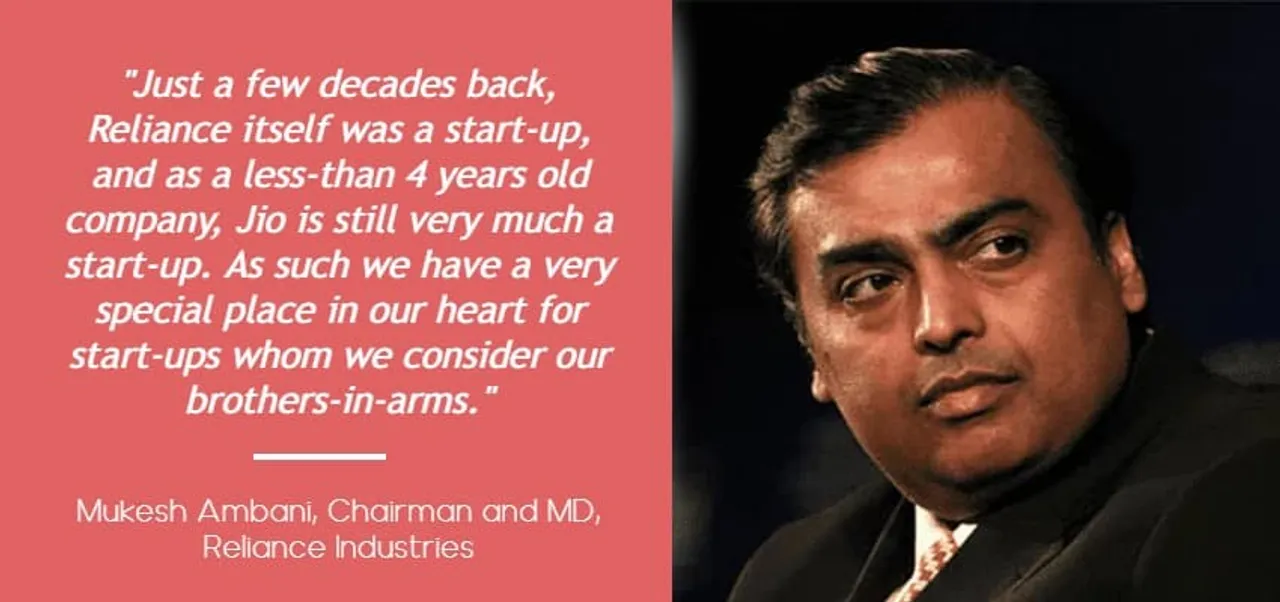 No better partner for Indian startups than JIO, says Mukesh Ambani; calls them brothers-in-arms
