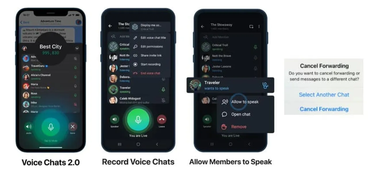 Telegram launches advanced version of Voice Chats for unlimited participants in Channels
