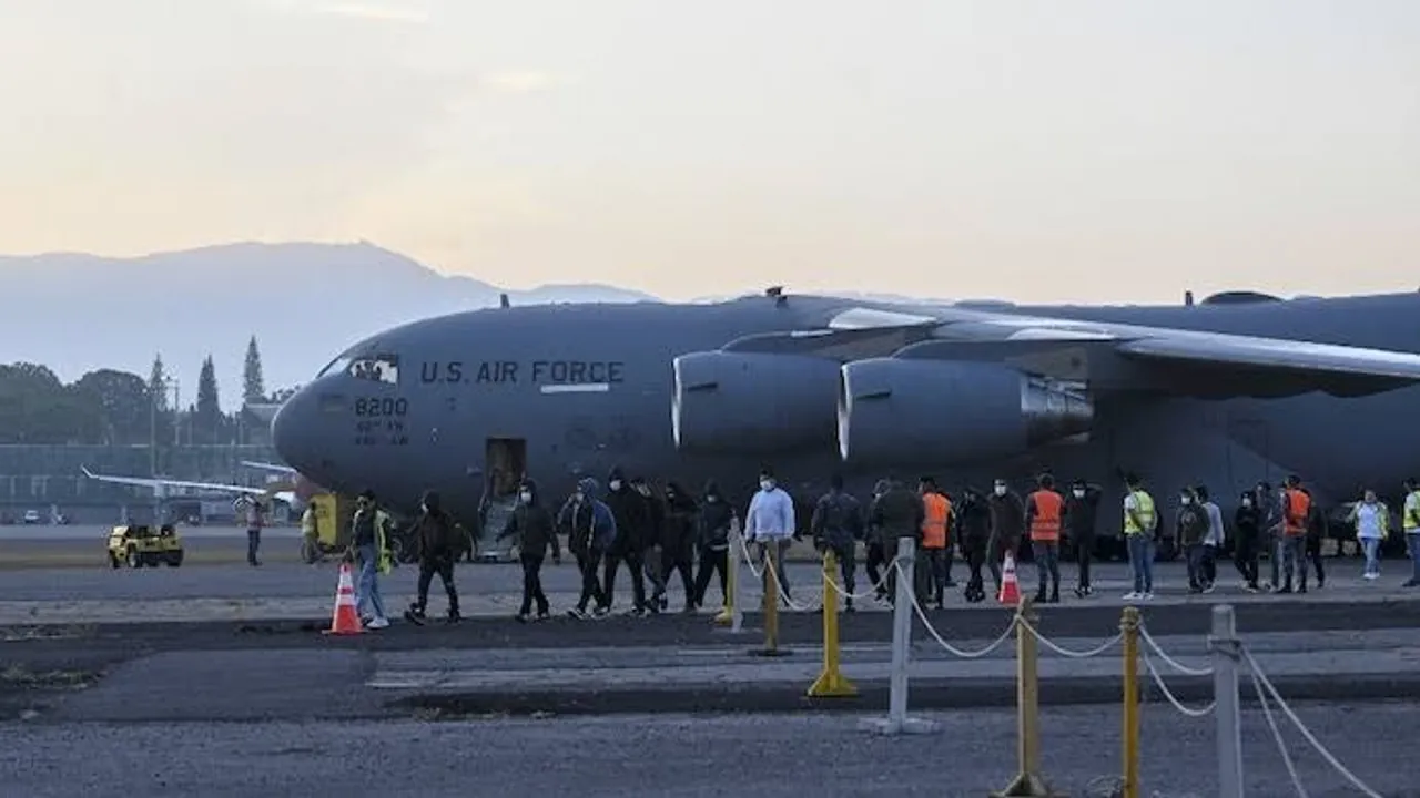US Military aircraft carrying first batch of illegal Indian immigrants arrives in Amritsar