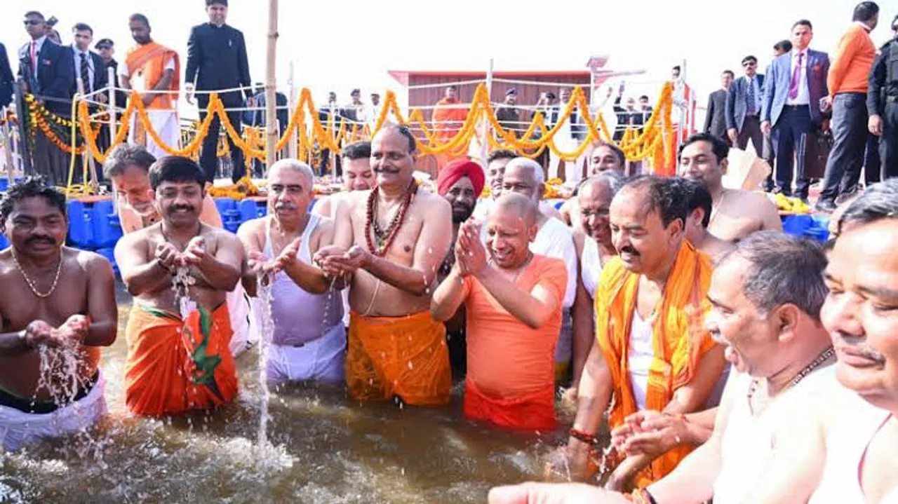 Yogi Adityanath, other ministers perform puja at Prayagraj as Maha Kumbh 2025 concludes