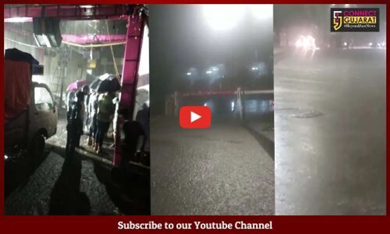 Heavy rains lashed Vadodara city accompained with winds and lightening