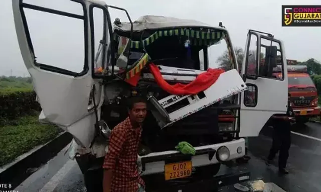 Tanker driver and cleaner injured in accident between two trucks on Vadodara Ahmedabad express way