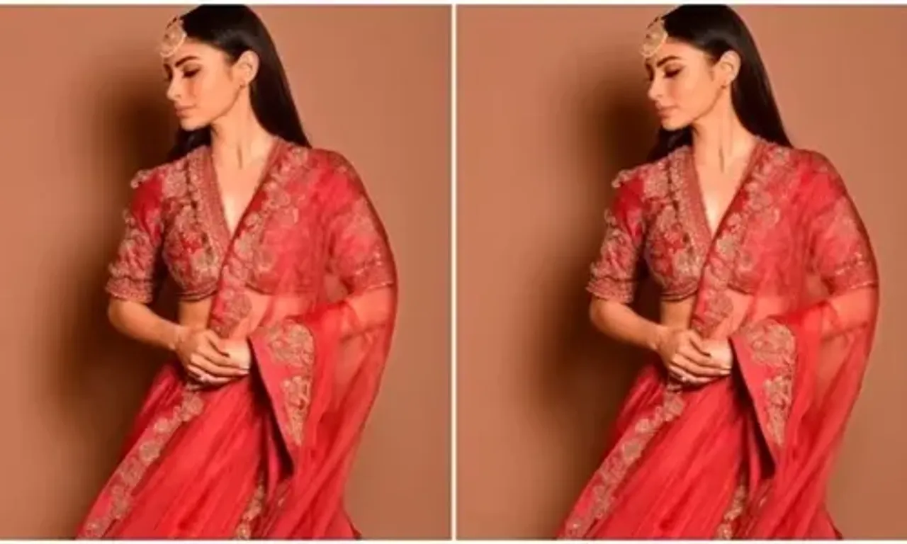 Mouni Roy’s red lehenga is bridesmaid fashion goals for bestie’s wedding