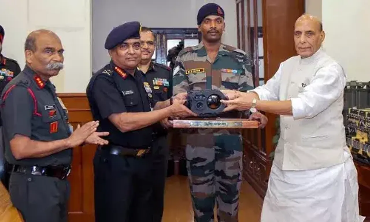 Defence Minister Rajnath Singh hands over wide range of indigenous military equipment to Army