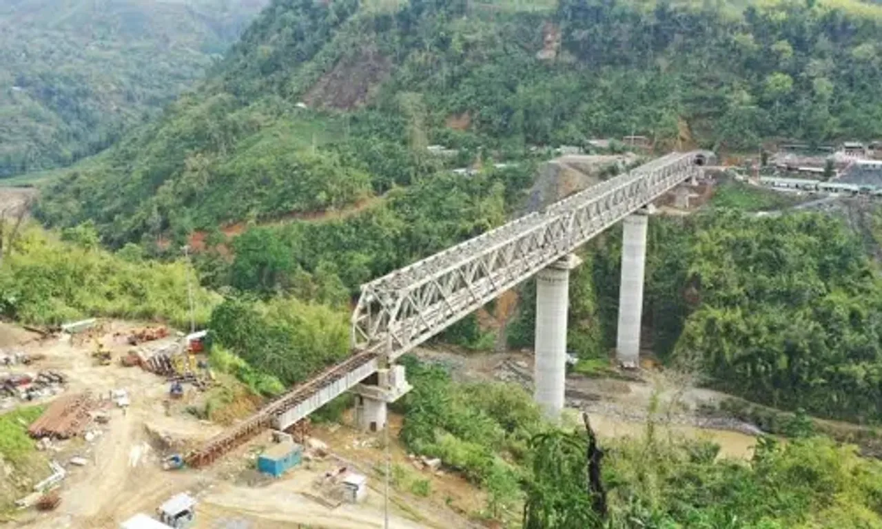 World's tallest Pier Railway Brodge on Jiribam-Imphal project in Manipur nears completion