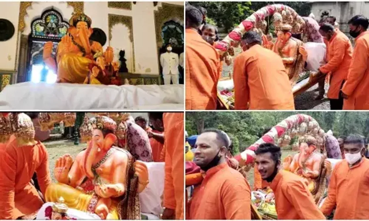 Lord Ganpati arrived at Laxmi Vilas Palace on Ganesh Chaturthi