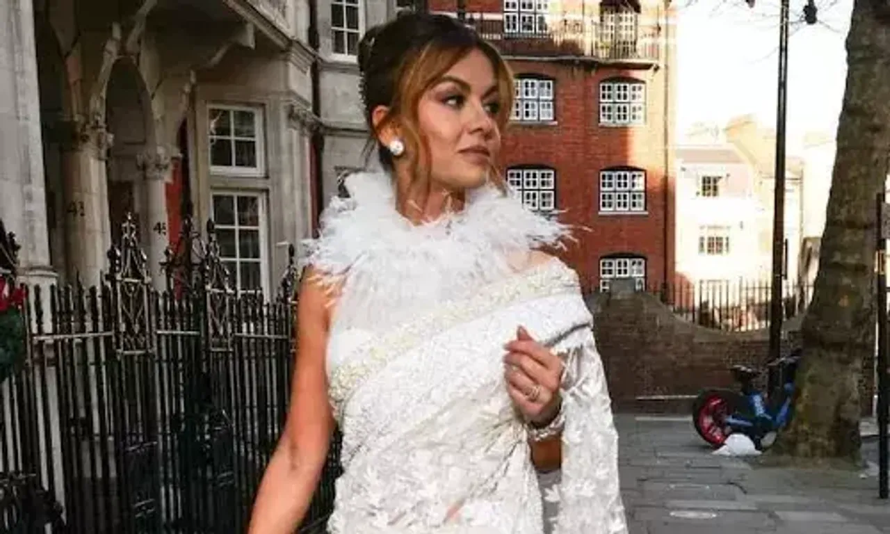 Natasha Poonawalla visits Kensington Palace in dreamy white chikankari saree