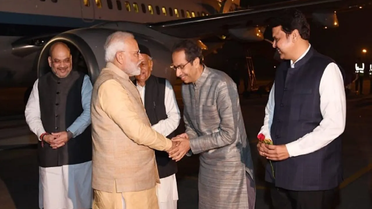 Prime Minister Narendra Modi arrives in Pune last night