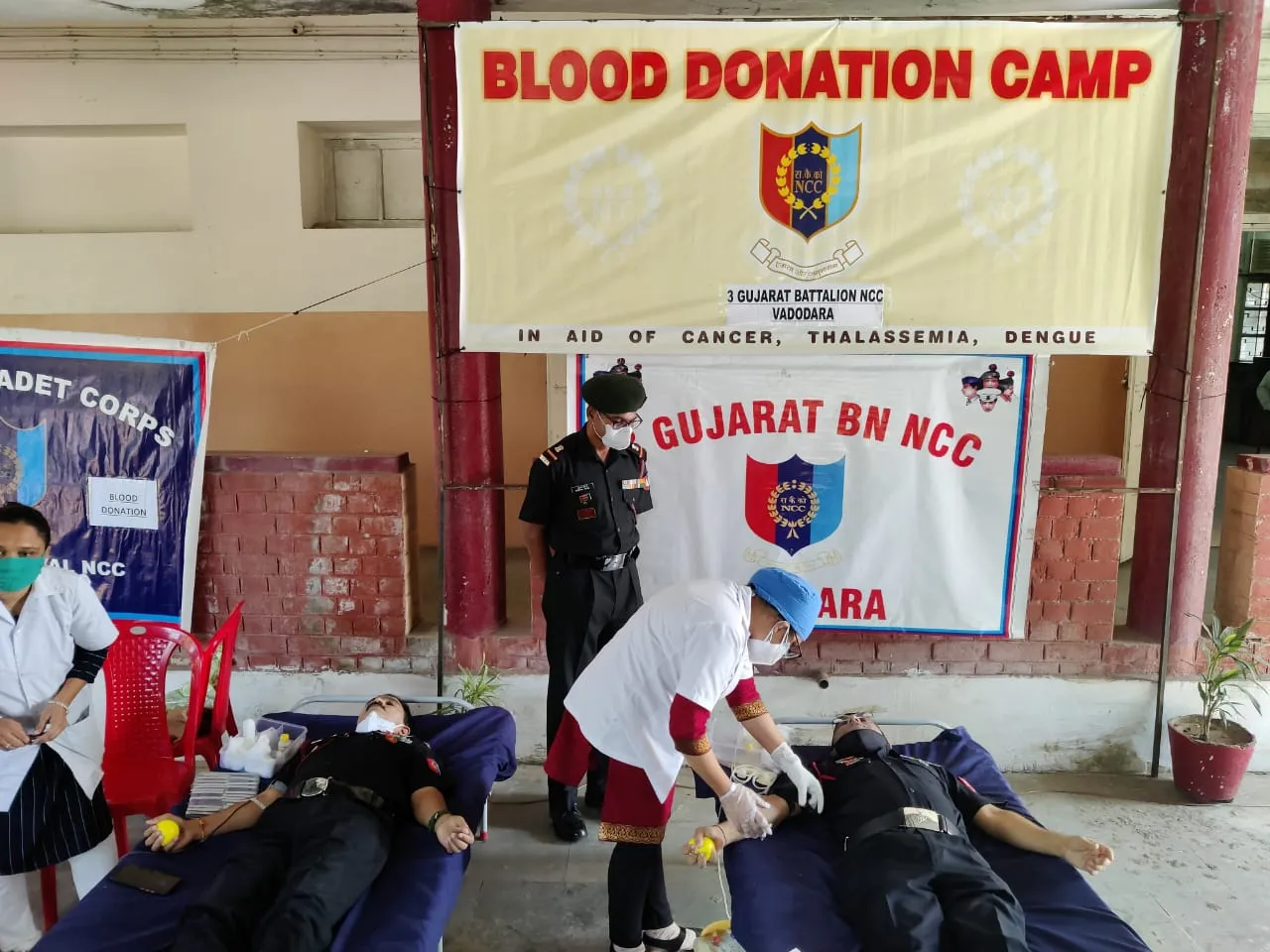 Blood donation camp at 3 Gujarat Battalion NCC