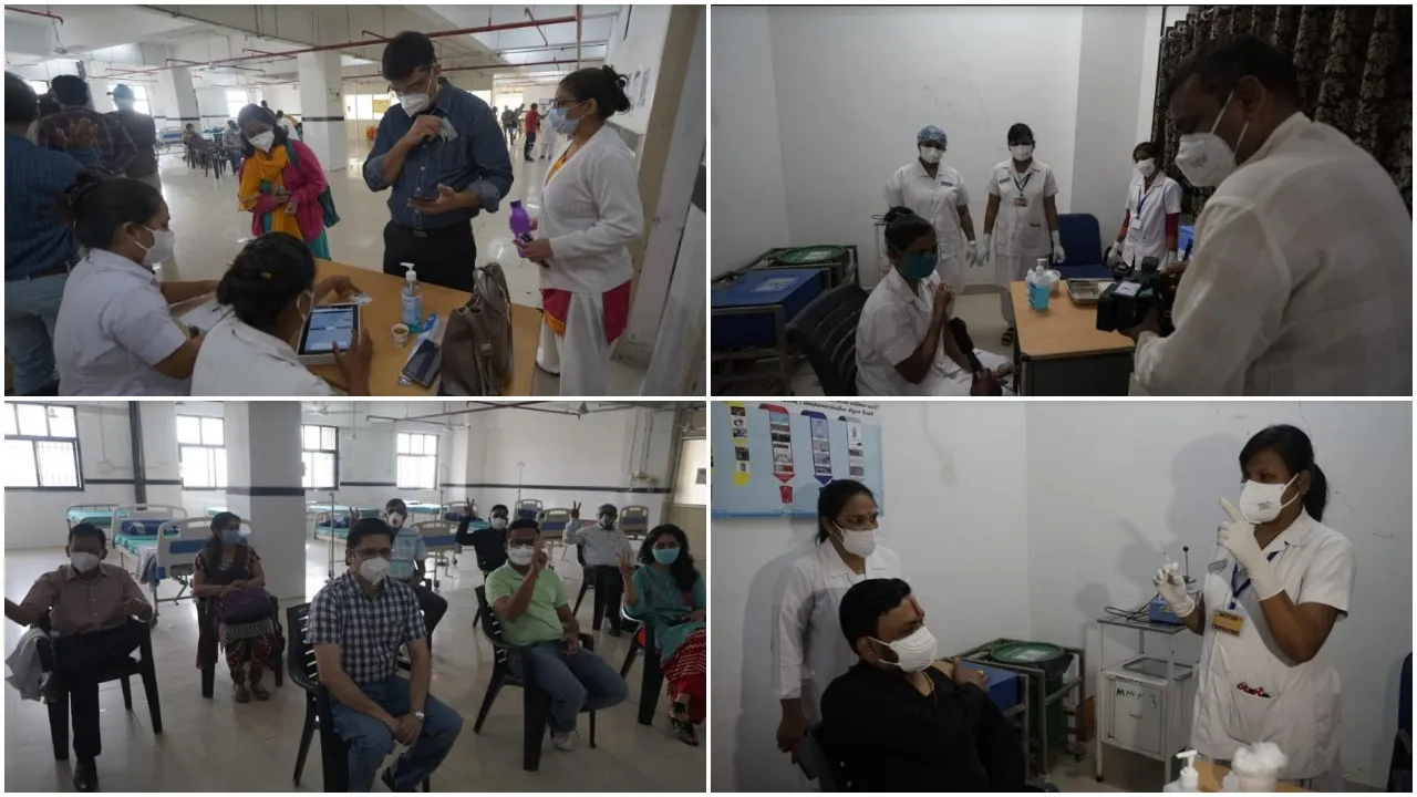 Vaccination of Corona warriors at Gotri Hospital on Tuesday