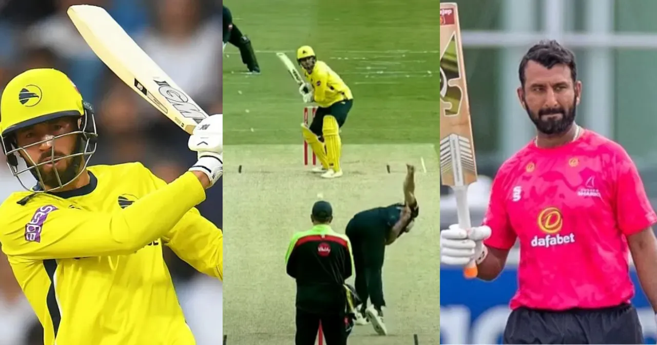 James Vince Against Cheteshwar Pujara Team in T20 Blast