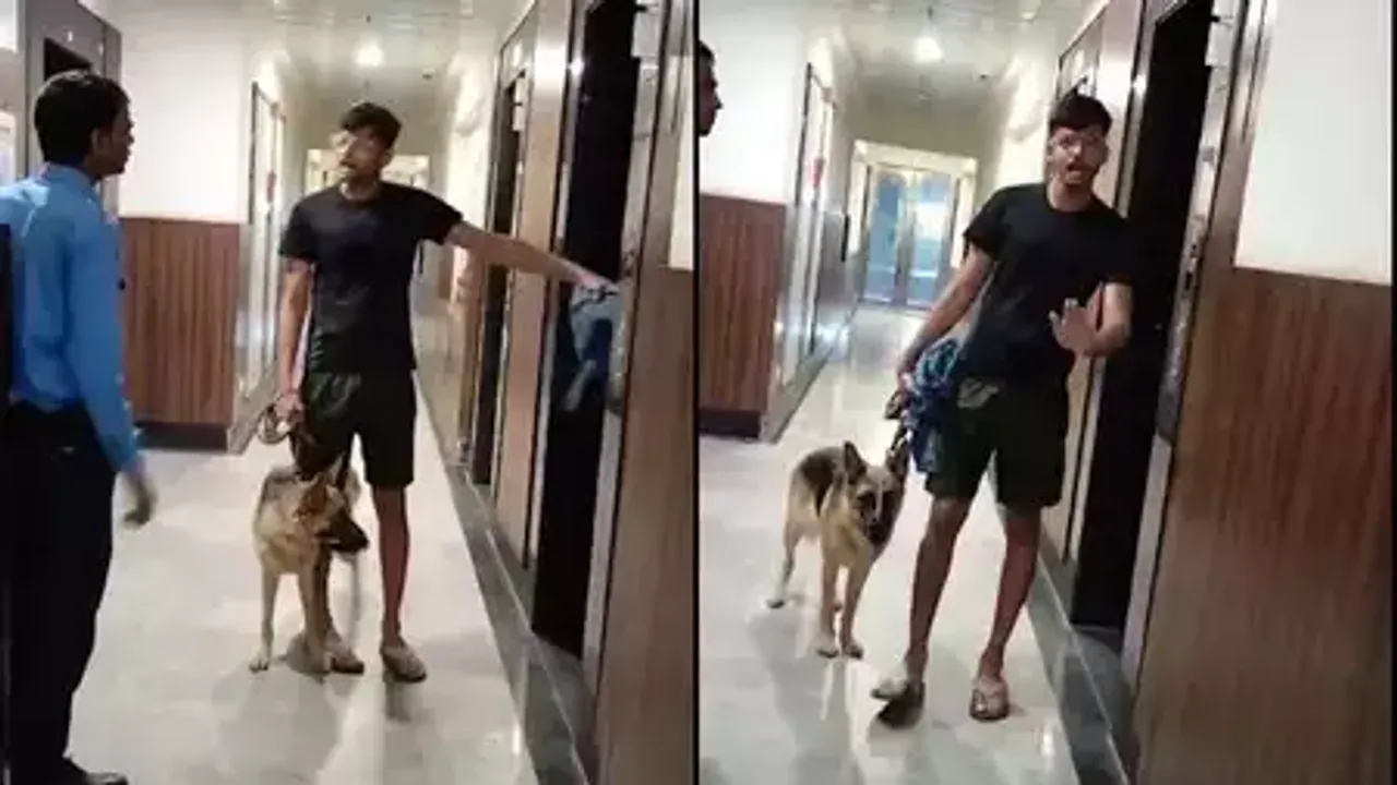 Greater Noida News: Dog Walker asks boy leave society lift if scared, Video Goes viral on Social Media