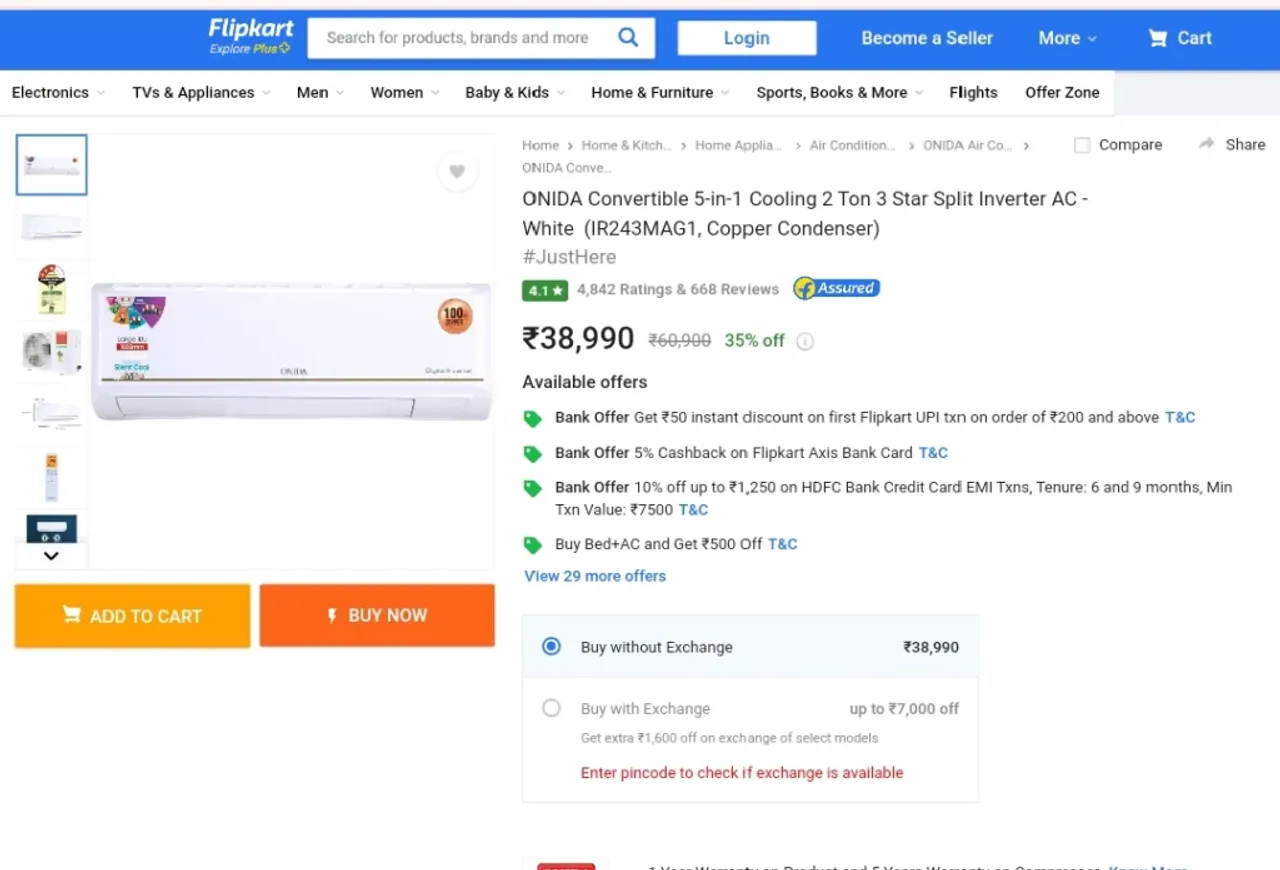 Flipkart Cooling Days Sale