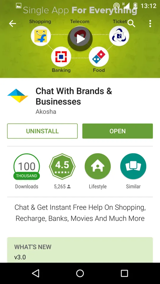 Akosha Android App Screen