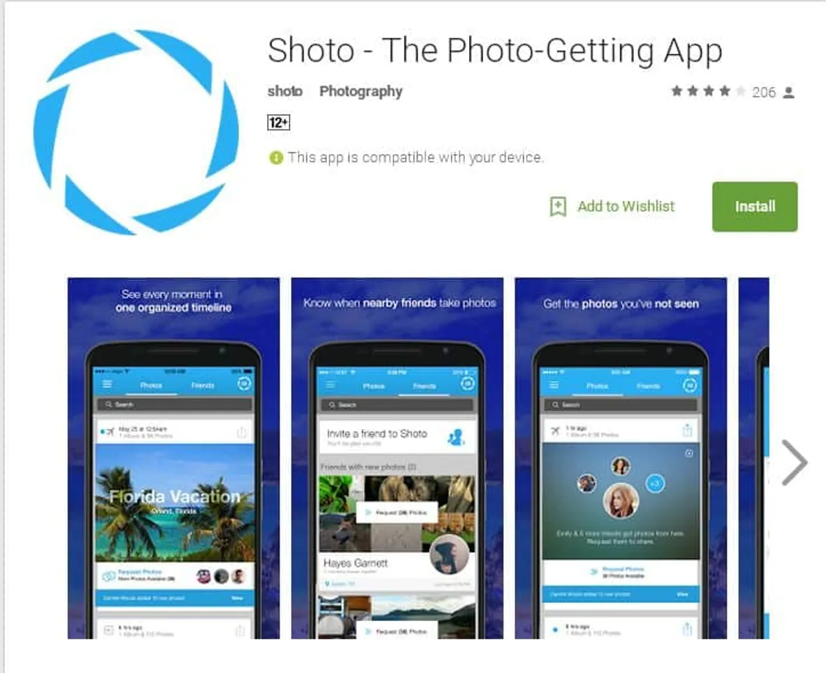 Shoto photo sharing app