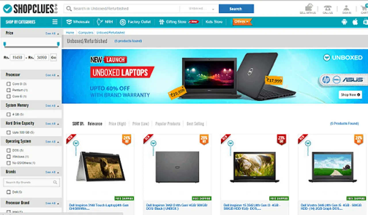 ShopClues launches the 'Unboxed' laptop category
