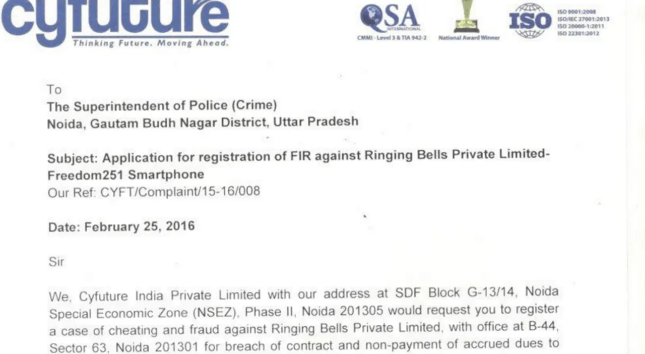 Cyfuture drags Ringing Bells to the court for unpaid dues