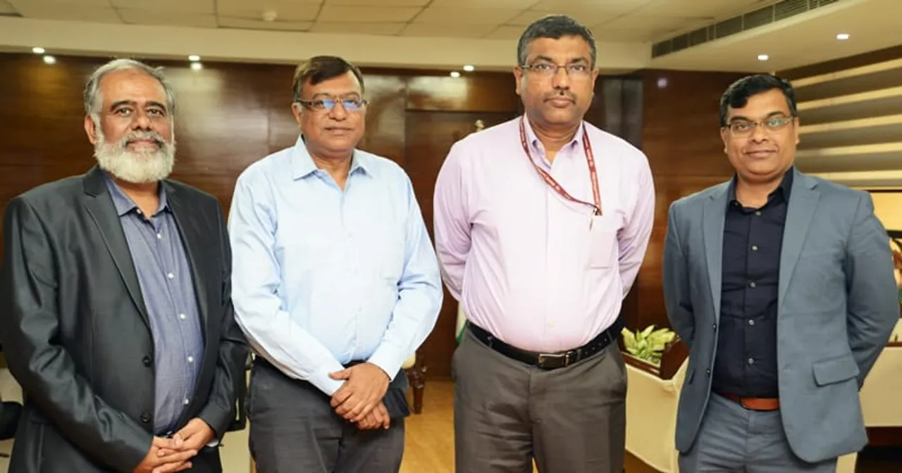 Left to Right: Dataquest Editor Sunil Rajguru, Voice&Data Editor Shubhendu Parth, MeitY Secretary S Krishnan and CyberMedia Managing Editor Thomas George.