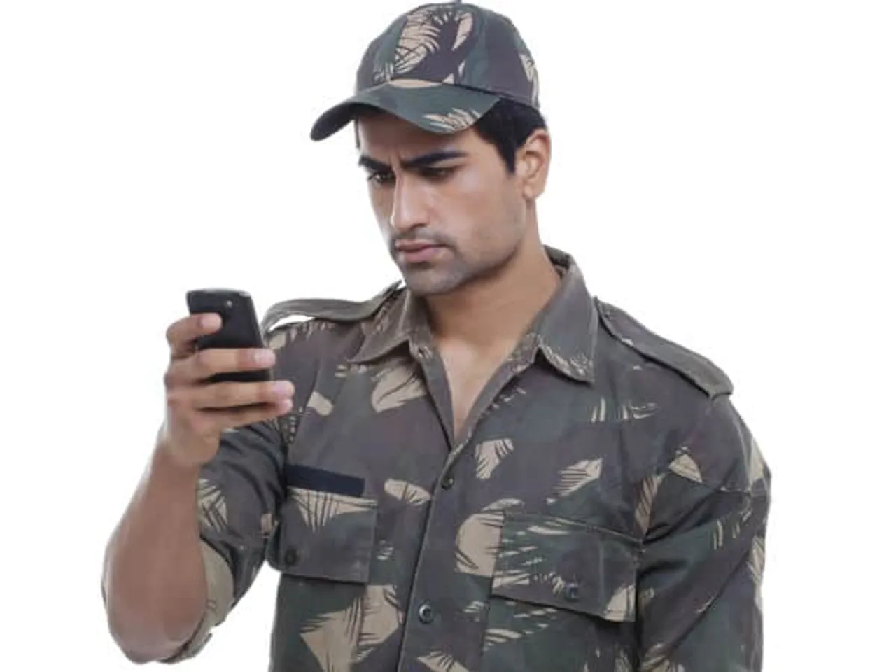 solider with phone