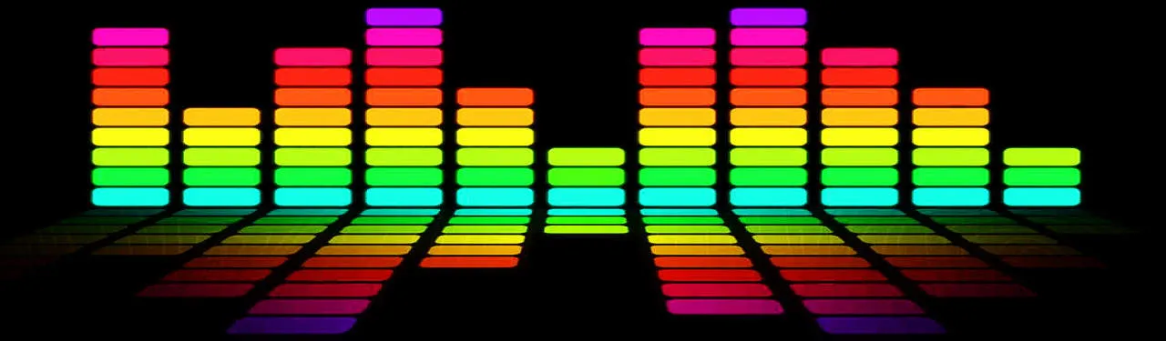colorful audio video led bars website header