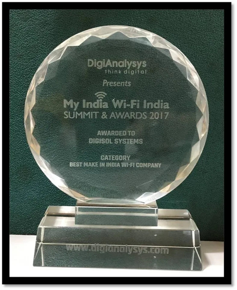 "Best Make In India Wi-Fi Company" Award won by DIGISOL