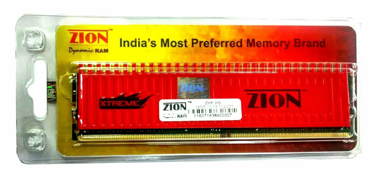 Zion RAM announces its advanced 16GB DDR4-2133 UDIMM 213316384 priced at Rs. 6580/-