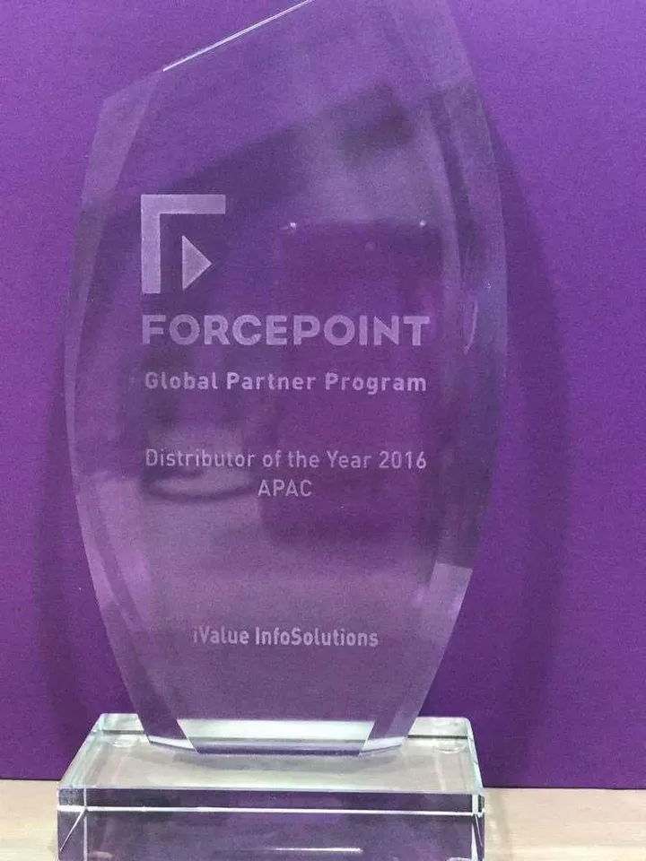 iValue Receives Best Value Added Distributor for APAC Award from Forcepoint