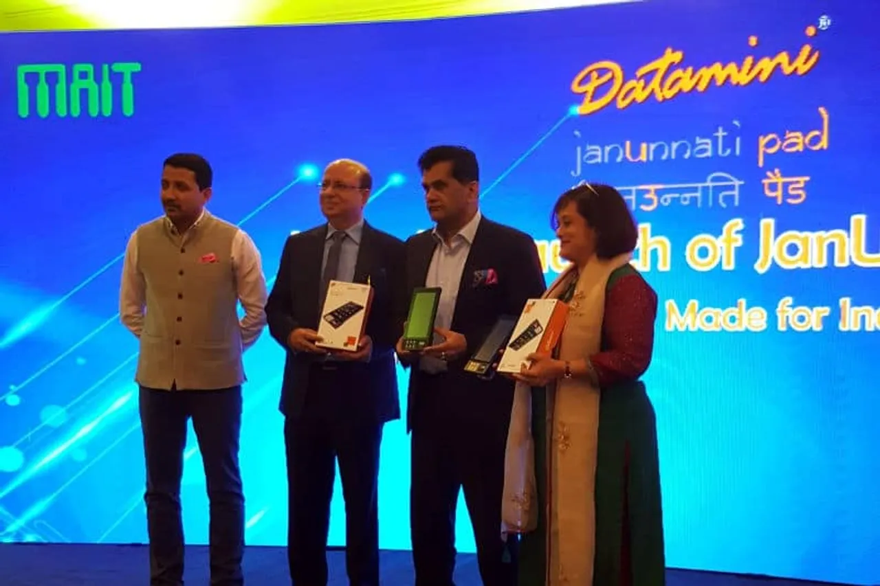 MAIT-Intel-Datamini jointly announce launch of India's First Aadhaar enabled tablet 'Janunnati Pad'