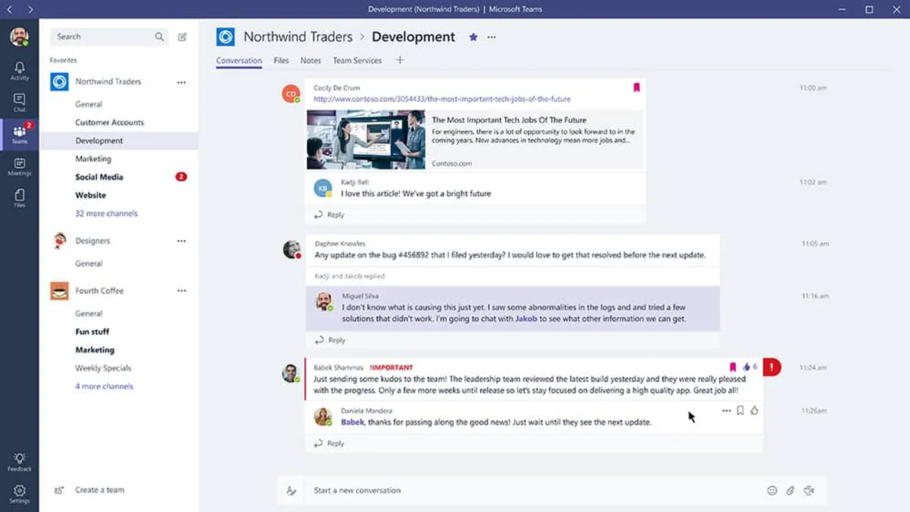 Microsoft Rolls out ‘Microsoft Teams’ New chat-based workspace in Office 365