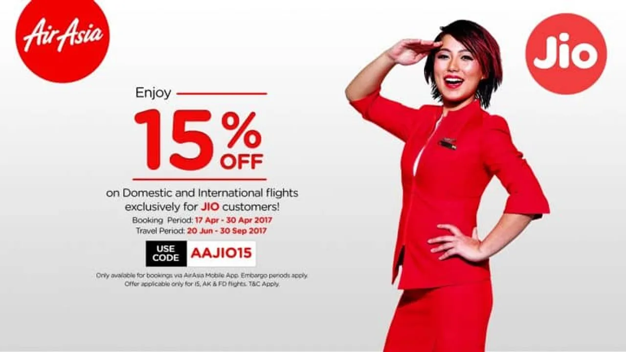 Reliance Jio users to get 15% discount on AirAsia tickets