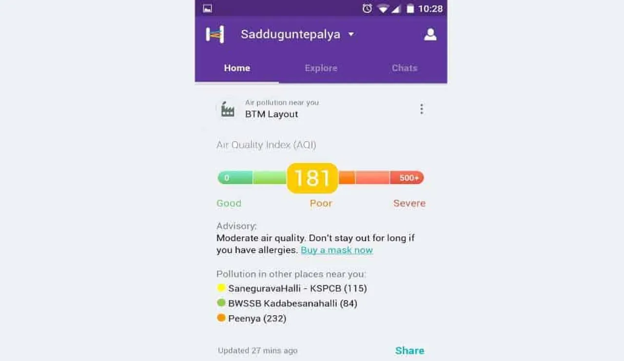 Helpchat launches pollution alert feature