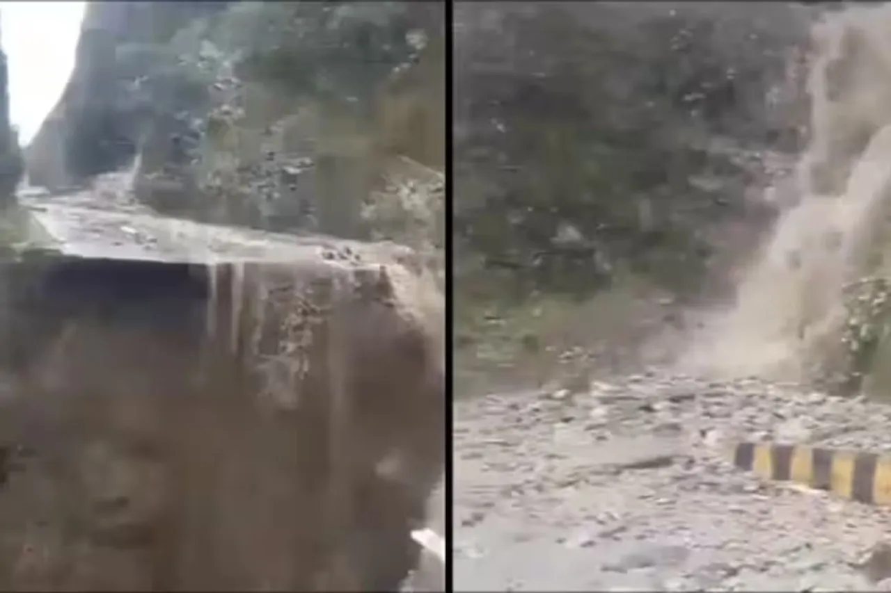 A massive landslide hit Arunachal Pradesh